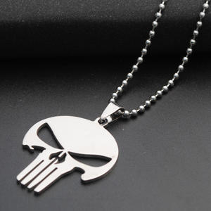 Superhelden Totenkopf Punisher Anhänger Halskette aus Edelstahl - Product Image 3