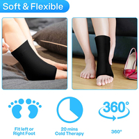 Attelle de compression pour la cheville avec poche à glace, pour gonflements et entorses, soutien par thérapie par le froid