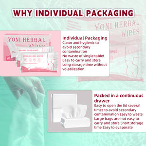 Toallitas húmedas de <span class=keywords><strong>limpieza</strong></span> orgánicas de etiqueta privada envueltas individualmente toallitas de higiene femenina de cuidado íntimo - Product Image 5