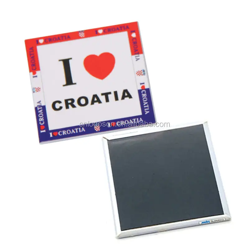 Promotional Croatia Custom Souvenir Designer Tin Fridge Magnets Custom Souvenir Shop Customized