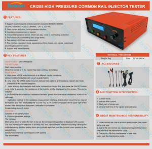 Probador de inyector CRDI, probador de dispositivo de simulador de inyector de combustible diésel Common Rail CRI205 - Product Image 6