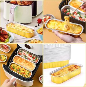 Mini moules à pain rectangulaires avec couvercles en plastique, 100 pièces/paquet, 6,8 oz, résistants au four, contenants de qualité alimentaire pour gâteaux et cupcakes - Product Image 6