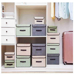 Fabric <b>Storage</b> <b>Boxes</b> Rectangle Foldable Clothes Organizer Solid Color Portable <b>Storage</b> For Daily Necessities Toys Snacks - Product Image 2