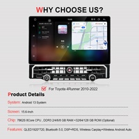 Lecteur multimédia Navihua Android Auto 15,6 pouces, écran tactile audio, Carplay, lecteur DVD de voiture pour Toyota 4Runner 2010-2022