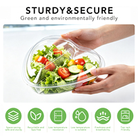 Boîte à salade transparente en PET en forme de cœur avec couvercle, 2 compartiments, jetable, pour salade fraîche de jardin, qualité alimentaire, vente en gros, OEM personnalisé