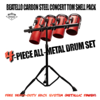 Beatello Best Seller Full Size Professional Rocket Tom Drum Set 4-Piece Steel+PVC Free Frame-Mounted Platform Hanging System 6