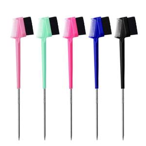 Peigne à queue de rat double face en acier inoxydable OEM pour sourcils, brosse de contrôle des bords 3-en-1 personnalisée - Product Image 1