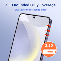 Protecteur d'écran en verre trempé de déverrouillage d'empreintes digitales sensibles résistant aux rayures pour Samsung S25/S25 Plus/S25 +/S25 Ultra-Clear