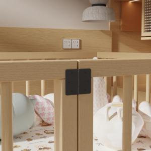 Parc pour bébé en bois massif personnalisable, barrière de lit multifonctionnelle, cloison de jeu, séparateur de pièce, conception sûre et robuste, service OEM ODM - Product Image 6