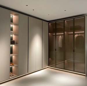 Meubles de vestiaire modernes personnalisables avec portes en verre armoires pour chambre à coucher hôtel salon maison appartement villa utilisation - Product Image 2