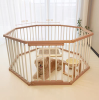 Parc de jeu pliable en bois pour chats et chiens, intérieur/extérieur - Barrière de protection durable et sûre, design combinable librement, toutes saisons