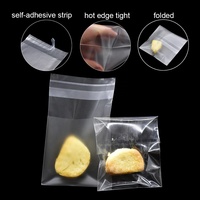 Vente en gros de sacs d'emballage transparents mats pour snacks et aliments mini sacs autocollants en plastique pour échantillons de biscuits en stock