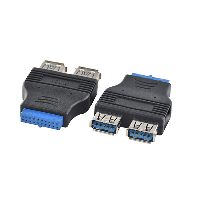 Dual Port USB 3.0 a Female to 20pin Motherboard Mainboard Internal Header Adapter Connector
