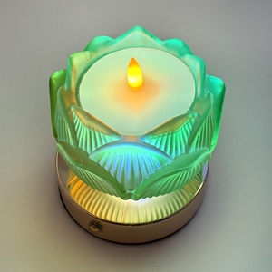 Glowing Lotus <strong>Oil</strong> <strong>Lamp</strong> Ever-Burning <strong>Lamp</strong> - Buddha Worship <strong>Lamp</strong> <strong>Lamp</strong> For Offering Zen-Inspired Creative Decoration For Home Use - Product Image 2