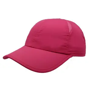 Wholesale Plain Red Women Solid Quick Dry Breathable Unstructured Running Hat Light Weigh Sports Cap With Mesh Breath Holes