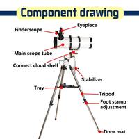 Professional High Resolution Large Diameter Skywatcher Telescope for Stargazing Viewing and Dual-Use
