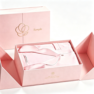 <b>Pink</b> Textured Paper <b>Gift</b> <b>Box</b> Floral Flap Custom Logo <b>Gift</b> Packing for Boutique Retail Packaging <b>Box</b> - Product Image 4