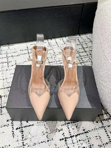 Zapatos de Diseñador de Lujo, Sandalias de Tacón Alto Transparentes de Cuero Genuino con Tacones en Forma de Corazón y Tacones Finos para Mujer - Product Image 4