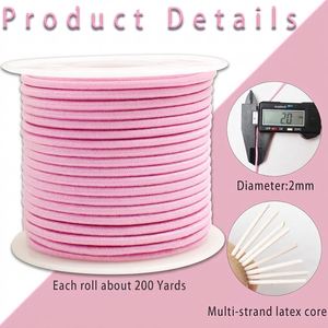 2mm <b>Pink</b> Elastic Cord 2/25 Inch 200 Yards Beading Stretchy String for Bracelet Making DIY Crafts Small Bungee Shock Cord Sewing - Product Image 2