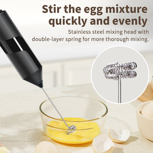 Pengaduk susu, dioperasikan baterai ramah lingkungan, baja tahan karat, Mixer susu dan minuman, genggam dengan dudukan untuk toko kopi - Product Image 4