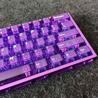 Thermally Sublimated PC Material purple Gradient Transparent Keycaps, Factory Highly Customized Mechanical Keyboard Keycaps