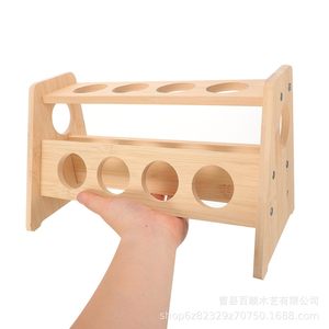 <b>Bamboo</b> Spice Rack Double Layer Storage Organizer For Kitchen Countertop With 4 Jar Holders Eco Friendly Design - Product Image 5