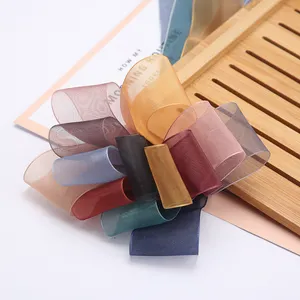 Hot Selling Xs045 Diy Chiffon Organza Lint Roll 1 "500y Voor Cadeau Decoratie En Lint Strikken