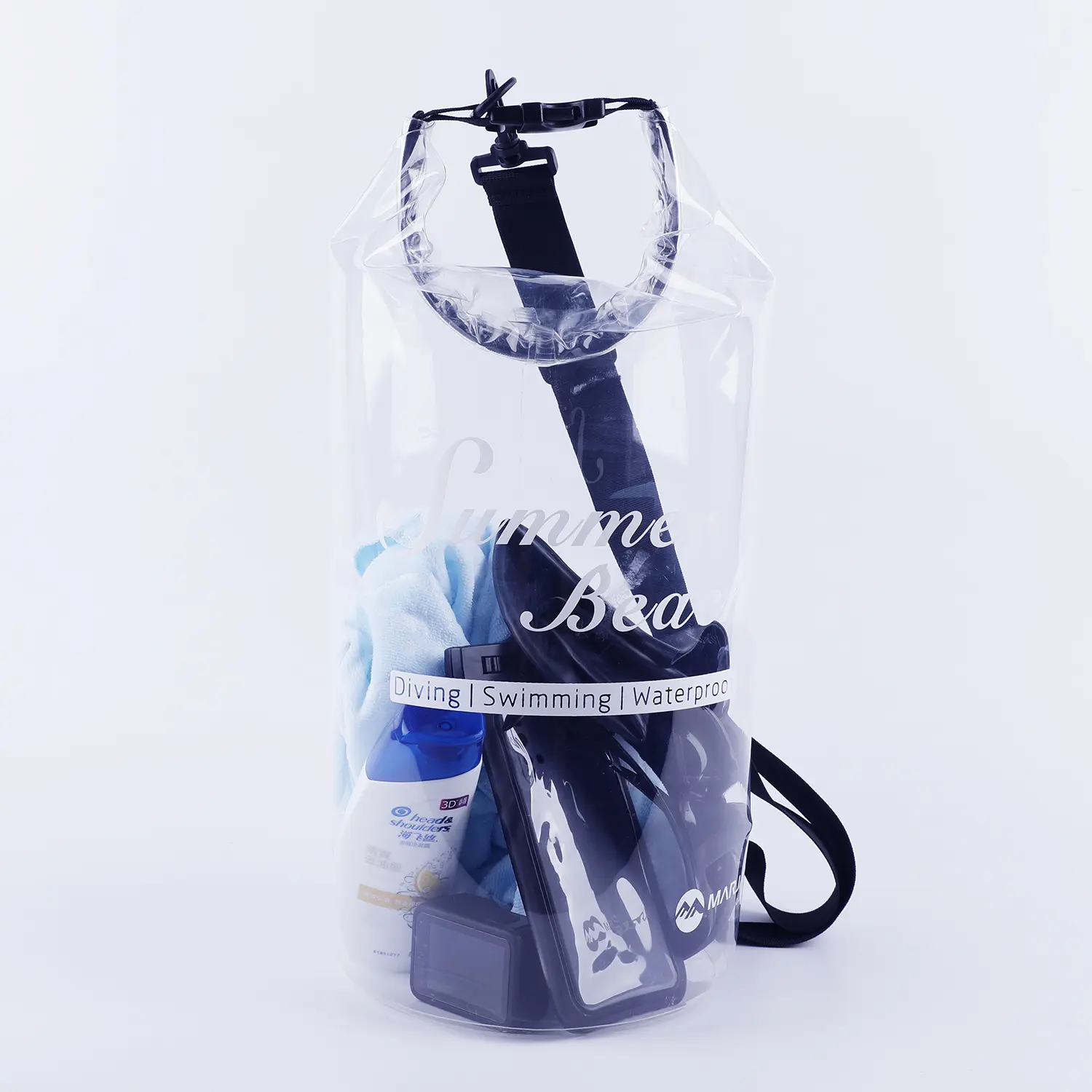 Dry Bag Ready to ship 15L Waterproof Bag Outdoor Camping Gear transparent TPU Accept custom Logo Camping Accessories