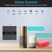 2025 Interrupteur Mural Intelligent Sans Fil Zigbee Golden Security Tuya avec Écran LCD Compatible Alexa et Google Home M8