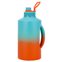 Bouteille d'eau isotherme en acier inoxydable Silverjet 74 oz avec poignée, impression dégradée, pour le camping et les activités de plein air