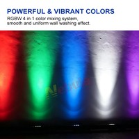 Projecteur mural LED RGBW 4-en-1 18x10W en aluminium IP65 pour extérieur, éclairage de façade DMX, garantie 2 ans, dimmable pour aménagement paysager et hôtels