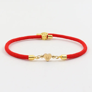 Nueva Pulsera Clásica con Iniciales de la A a la Z en Forma de Corazón para <span class=keywords><strong>Mujer</strong></span>, Pulsera de Cuerda Ajustable y Colorida, Regalo de Joyería para <span class=keywords><strong>Mujer</strong></span> - Product Image 3