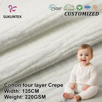 Meistverkaufte 100% Baumwolle Babywindeln Musselin-Stoff Dobby Atmungsaktiver Knitter-Krepp-Gaze-Stoff für Jungen und Mädchen