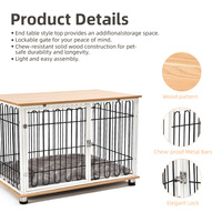 Cages pour animaux de compagnie en bois et acier inoxydable, robustes, empilables, pour la vente en gros, meubles et niches pour chiens