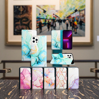 Étui de protection pour téléphone portable OPPO Reno 13 Pro Reno 13 F 13F, étui portefeuille en cuir PU marbré avec porte-cartes
