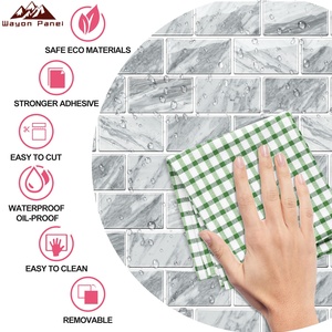 Wayon - Adhesivos 3D para Pared con Diseño de Azulejos de Metro, Color Blanco, Impermeables, para Decoración Interior Moderna - Product Image 4