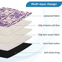 Housse d'ordinateur portable matelassée en polyester doux avec imprimé Ulu violet hawaïen, pochette zippée, étui de protection personnalisé pour ordinateur portable