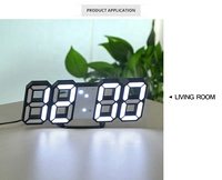Jam Dinding Digital LED 3D Bercahaya, Jam Dinding Fashion Multifungsi Kreatif, Jam Elektronik USB Plug in, Dekorasi Rumah