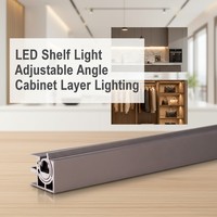 Aluminium-Profile LED-Regalbeleuchtung mit Verstellbarem Winkel für Vitrinen und Schränke, Abwärtsbeleuchtung YB1002-35-1