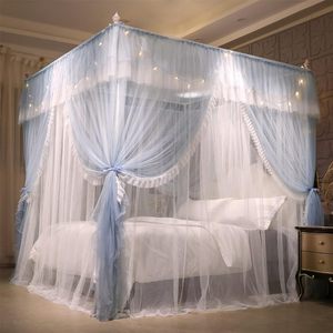 <span class=keywords><strong>Moustiquaire</strong></span> de lit pliable personnalisable Palace King à trois portes, épaissie et densifiée, en dentelle, écologique, toutes saisons, en LLIN - Product Image 1