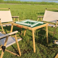 Nouveau jeu de Mahjong portable pliable pour l'extérieur, style panneau, idéal pour dortoir et terrain herbeux, avec tuiles de style petit moineau