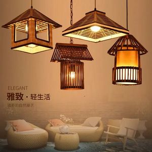 Lampe suspendue minimaliste de style pastoral, lampe tissée, style chinois, restaurant, maison d'hôtes, éclairage de bar, internet - Product Image 2