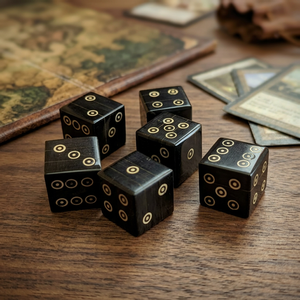 Dés à six faces en corne noire faits à la main, répliques historiques vikings médiévales de qualité supérieure, ensemble de dés D6, répliques de musée, fabricant et exportateur en gros - Product Image 3
