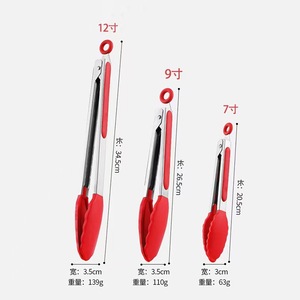 Silicone Tongs Set 6 Pcs Stainless Steel Heat Resistant Kitchen Tongs For Baking Frying Grilling <b>Meat</b> Steak - Product Image 5