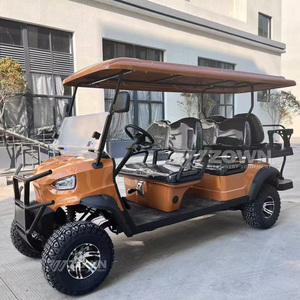 Orange <b>6</b>‑Seater Lifted Off‑Road Electric Golf Cart With Bumper For Resort Tourist Sightseeing - Product Image 4