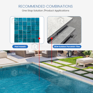 Mosaico de Vidro Quadrado Verde com Glitter para Decoração de Piscina, Parede de Cozinha e Banheiro - Product Image 4