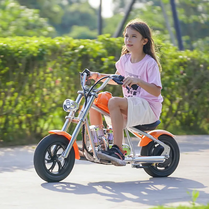 Crianças motocicleta elétrica com colorido passeio de luz ambiente na moto moto para crianças 12 anos