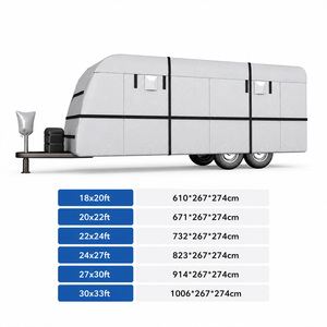 Housse de caravane tout temps en tissu Oxford imperméable 400D, coupe-vent, protection intégrale contre les UV à 99%, couleur personnalisable - Product Image 6