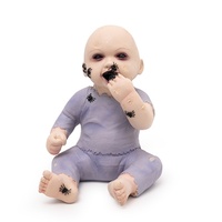 Décoration de scène d'Halloween : Poupée fantôme effrayante, araignée mangeuse de mains, démon bébé chauve assis, Chine
