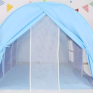 Tente de lit pour enfants de 4 à 6 ans, tente de jeu triangulaire en polyester, <span class=keywords><strong>grand</strong></span> espace, tente de conte de fées extérieure pour enfants avec volets - Product Image 5